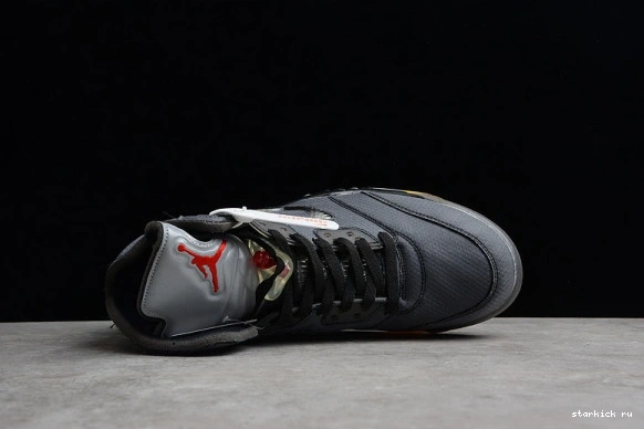 Muslin-Fire 5 CT8480-001 CT8480-001 O-W Jordan Air Black Red  Retro 0514